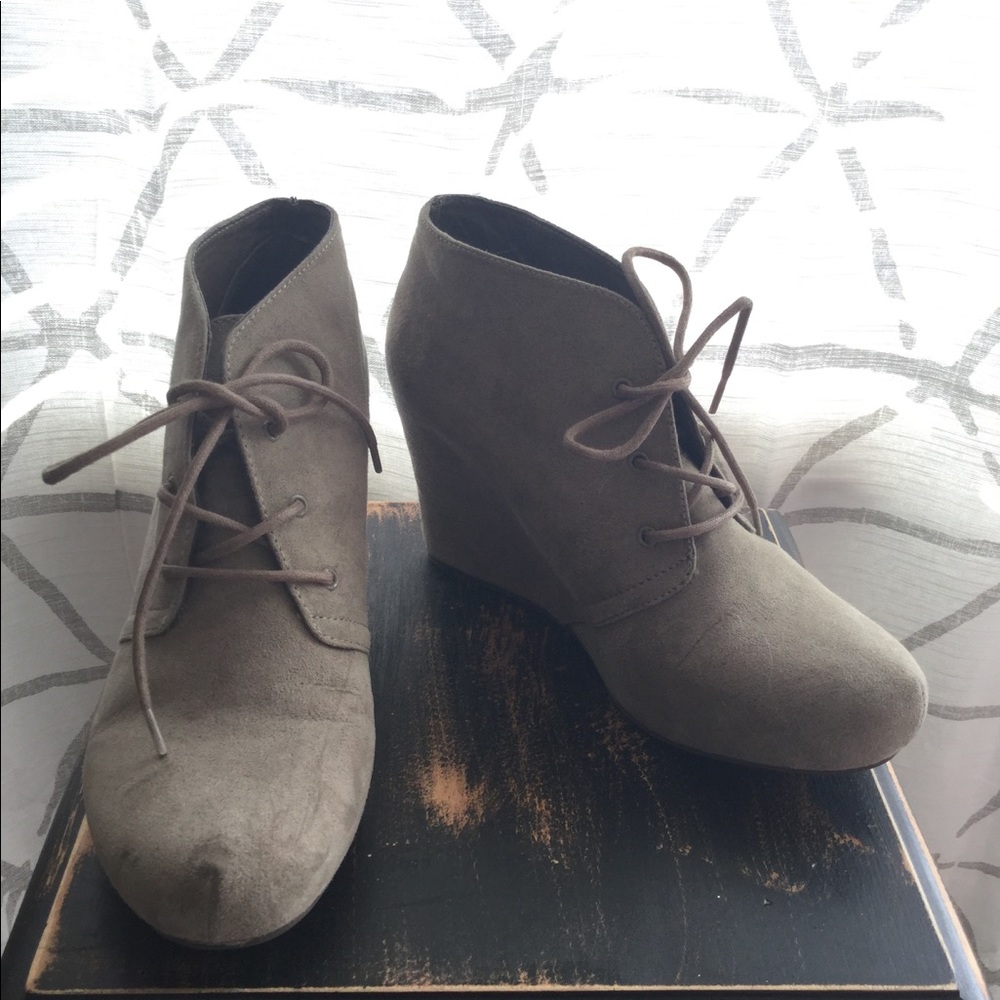 Suede booties!